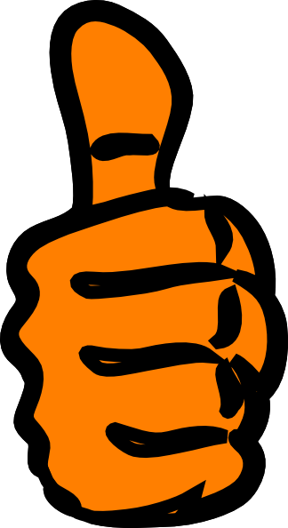Thumb Up Orange Clip Art At Clker - Thumbs Up Clipart (324x594)