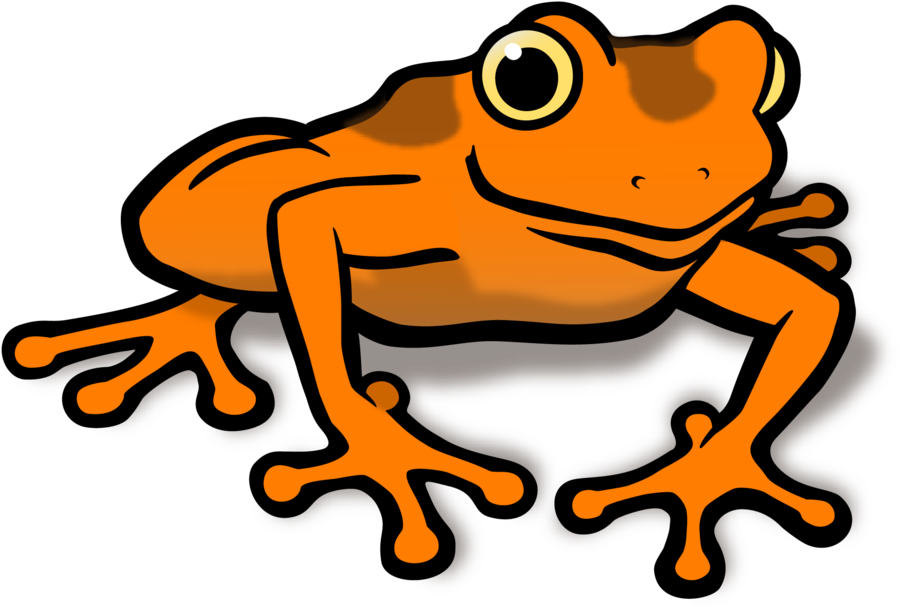 Orange Clipart Frog - Orange Frog Clipart (1000x697)