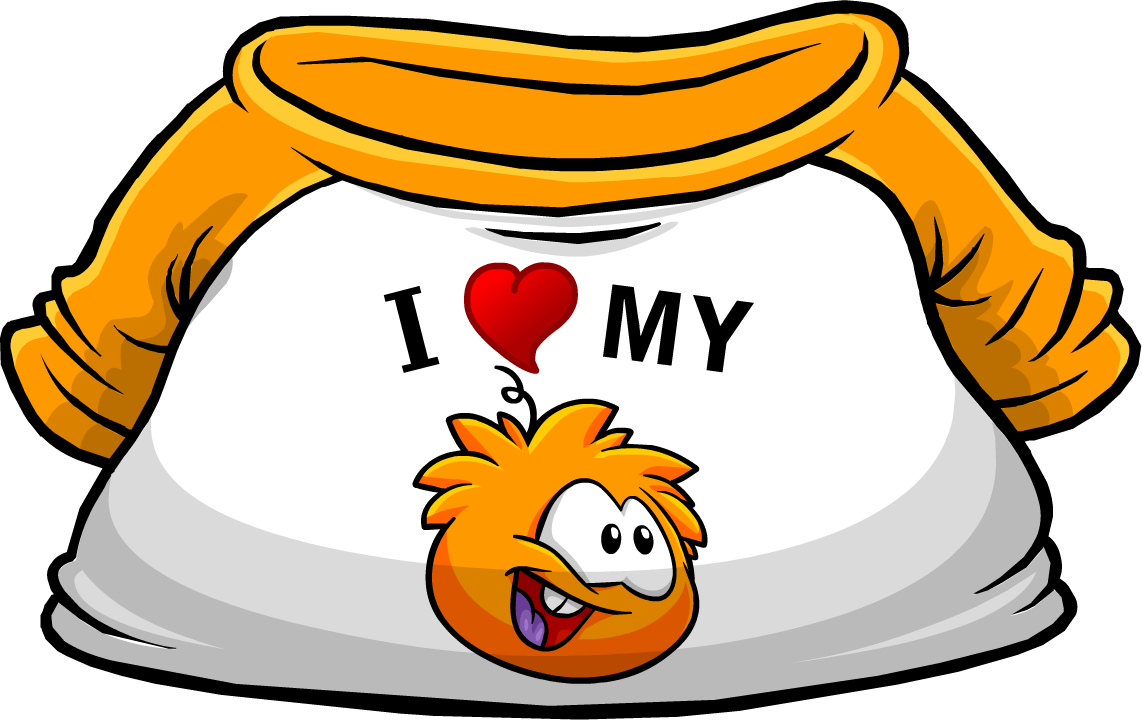 I Heart My Orange Puffle T-shirt - Club Penguin Orange Puffle (1142x720)