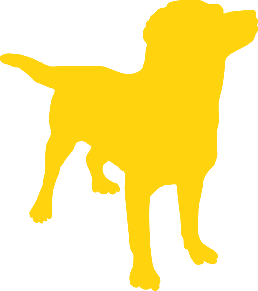 Yellow Dog Silhouette Clip Art - White Dog T Shirt (528x596)