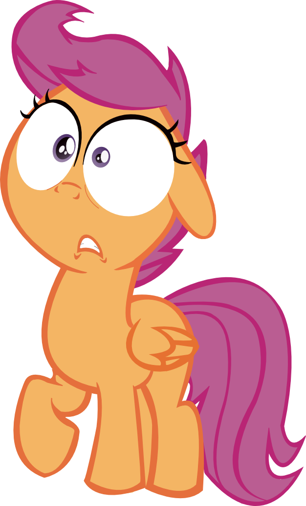 Scootaloo Vector No Dirt By Herrmyrddin - My Little Pony Scootaloo Scared (626x1033)