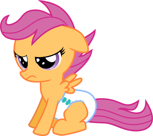 Diaper Scootaloo Sit Down And Disgusted - Down And Disgusted (524x466)