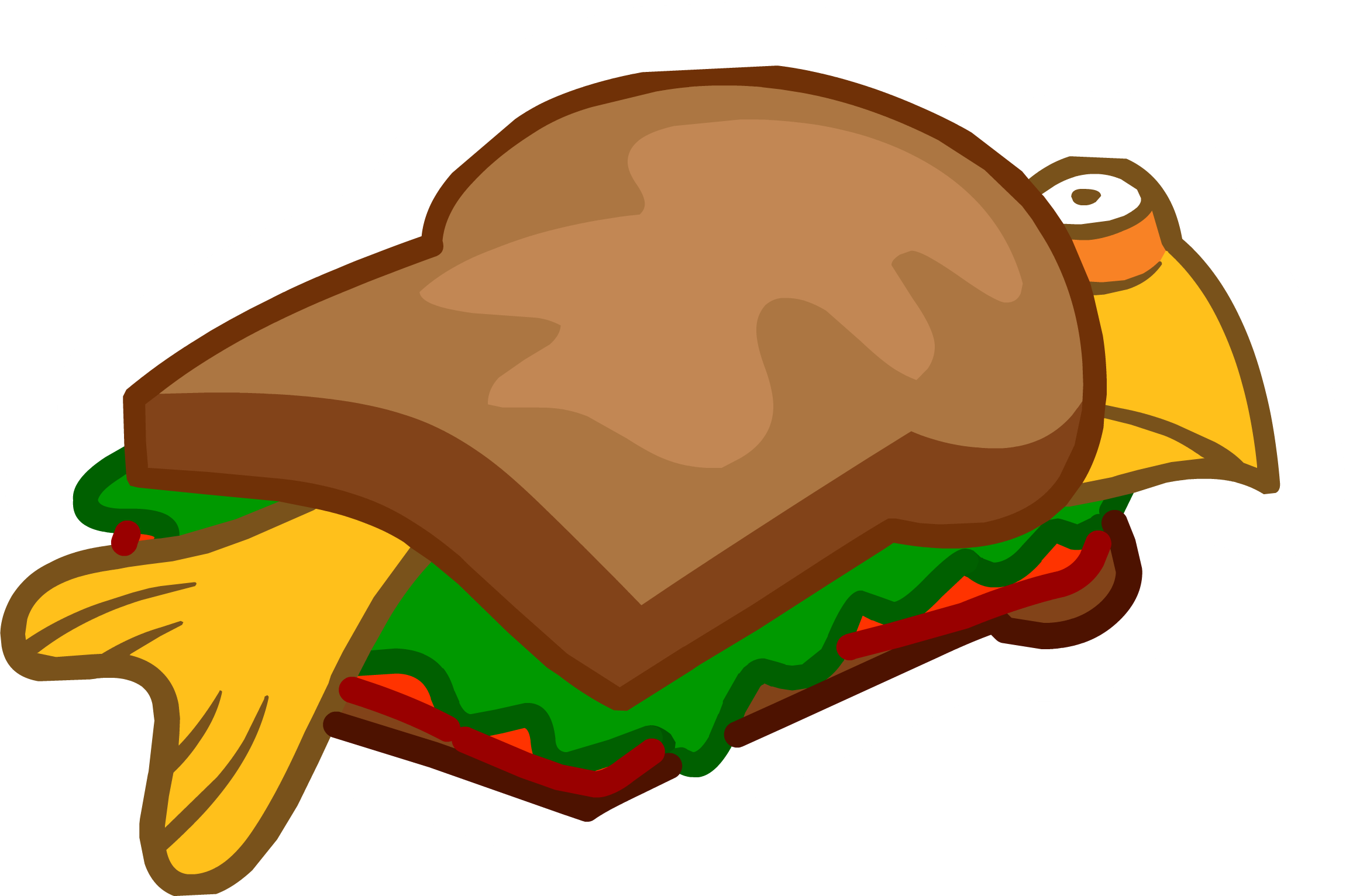 Sandwich Pin - Club Penguin Sandwich (2301x1532)