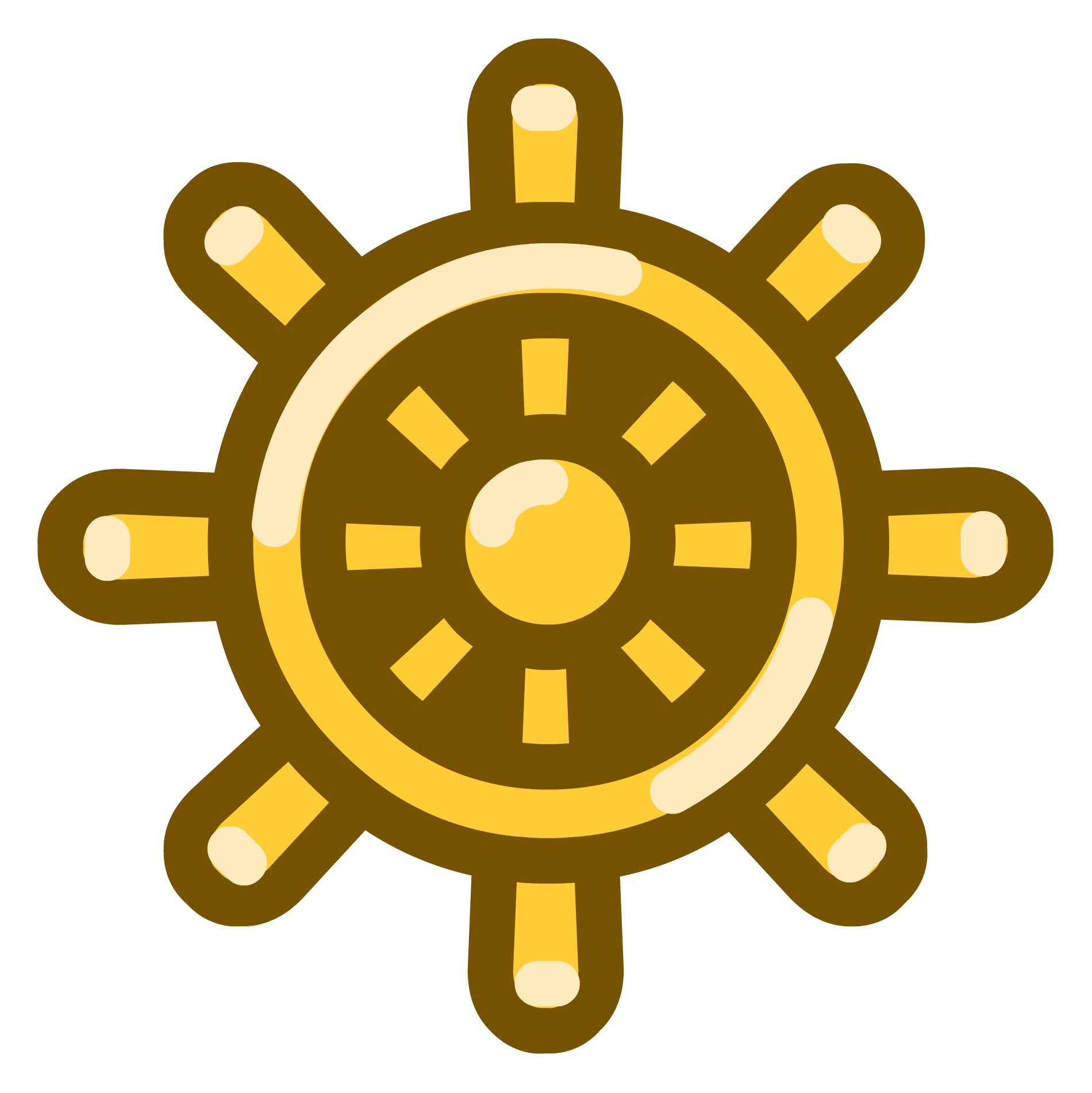 Golden Wheel Pin - Pirates Wheel Icon Png (1900x1901)