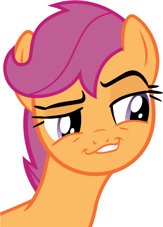 Scootaloo Smirk By Thinkingwithsmile - Sonic Content Aware Scale (744x1052)