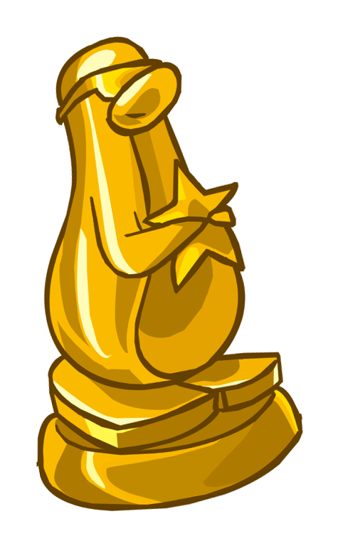 Gold Award Pin - Club Penguin Golden Penguin (766x766)