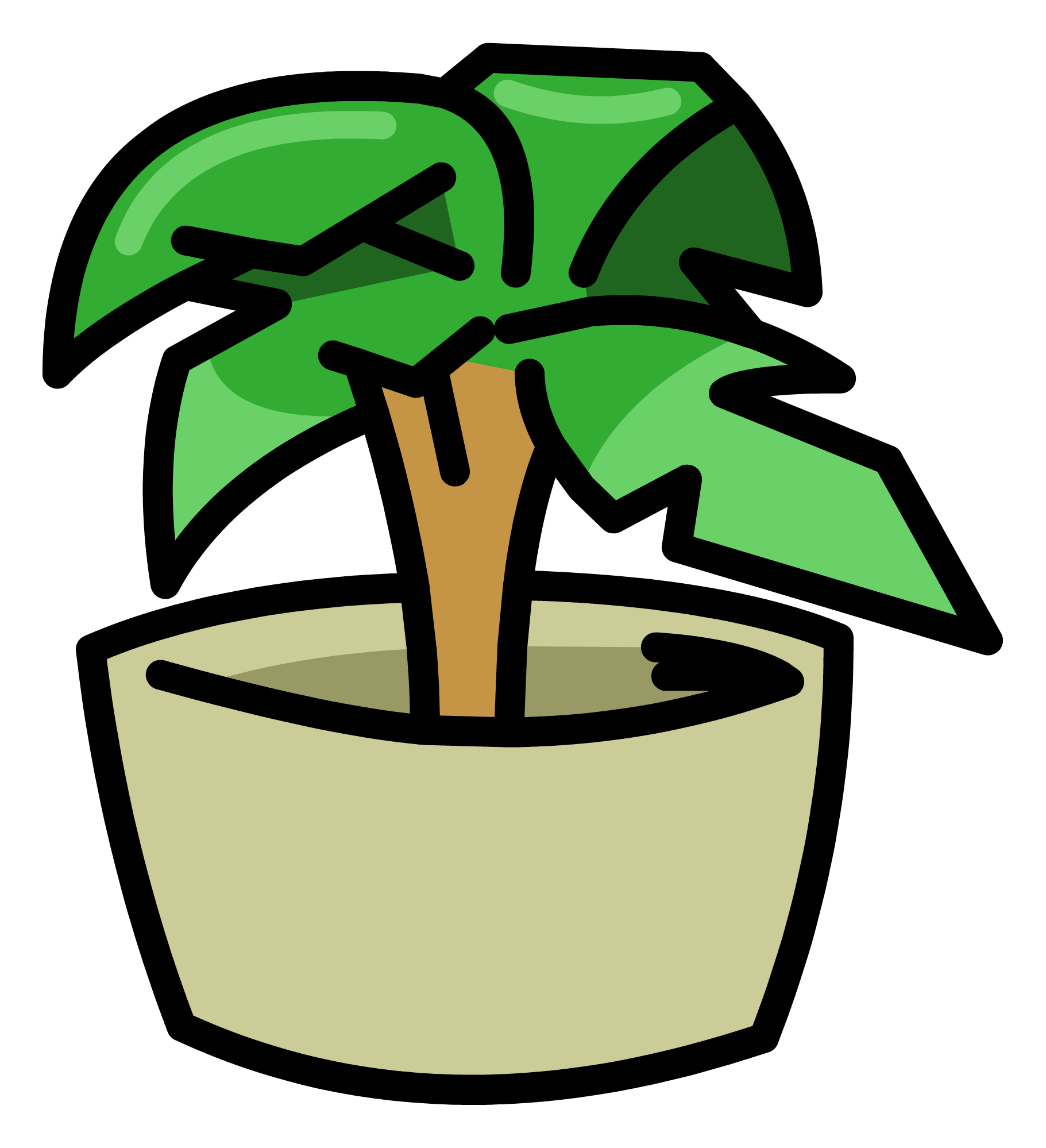 Plant Pin - Club Penguin Plant Pin (1821x1998)