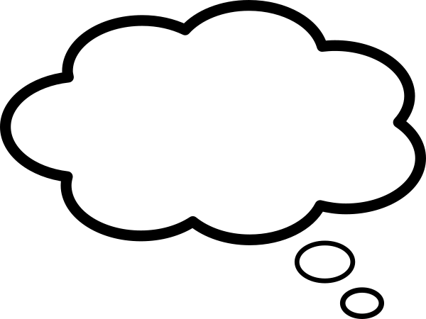 Can You Imagine Clip Art At Clker - Thinking Bubble Png White (600x450)