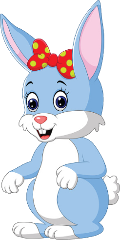 Blue Baby Bunny - Cute Cartoon Baby Bunnies (246x492)