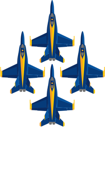 Local, Commited Service - Blue Angels Clip Art (400x709)