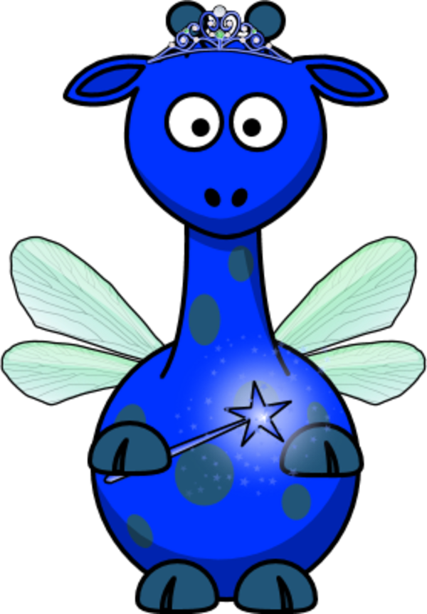 Giraffe As A Fairy - Clip Shrine Com Cartoon Giraffe (600x863)