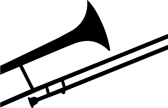 Trombone Clipart Vector - Silhouette Instrument Clipart (640x480)