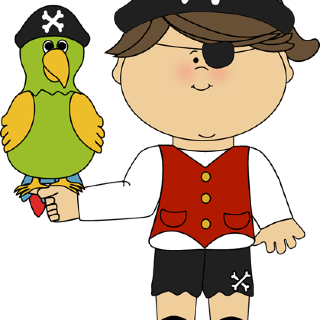 Pirate Clipart Pirate Girl With Parrot Pirate Clip - Boy With Parrot Clipart (1024x1024)