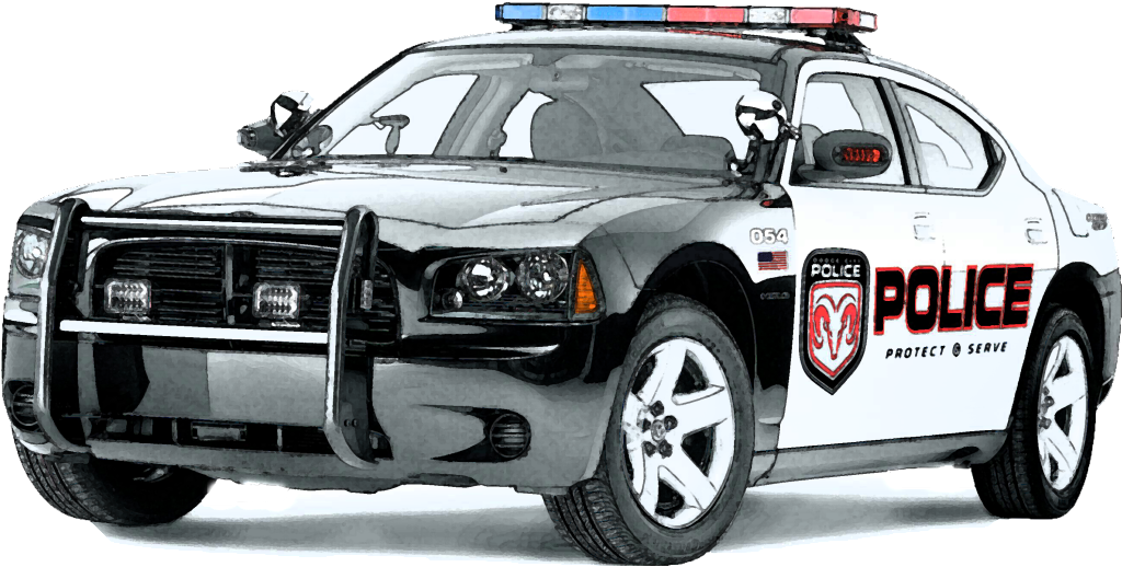 Dodge Charger Police Car - Cop Car Transparent Background (1023x525)