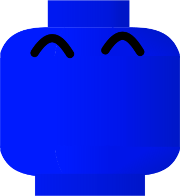Large Lego Head By Ocal Clipart - Blue Lego Face (600x652)