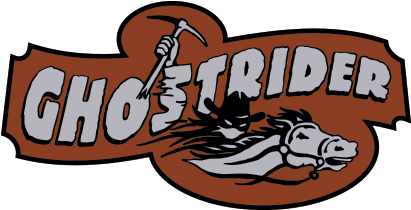 Knotts Carousel Ghostrider - Knotts Berry Farm Ghost Rider Logo (410x310)