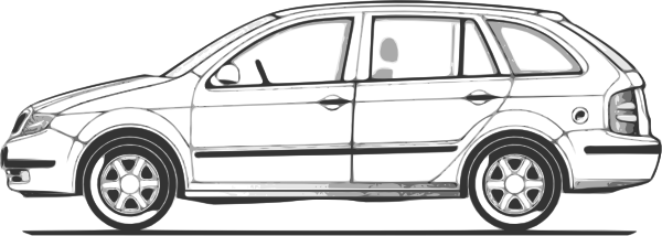 Back View Outline Drawing Sketch Silhouette Car Car - Car Free Body Diagram (600x214)