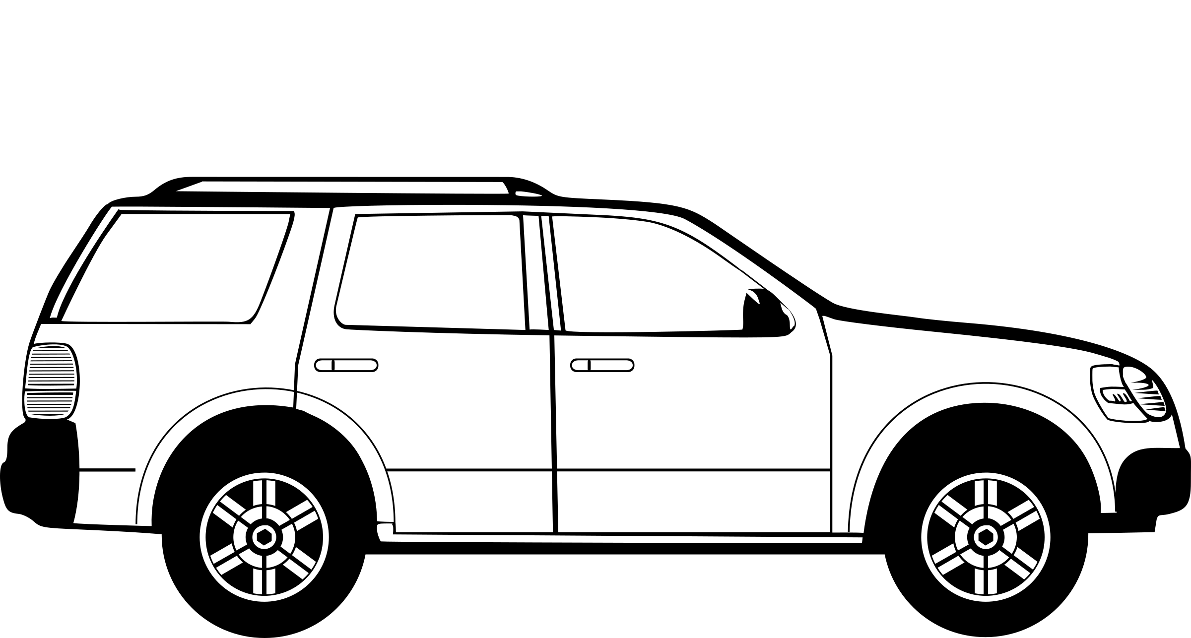Vehicle Clipart Big Car - Sport Utility Vehicle (2400x1286)