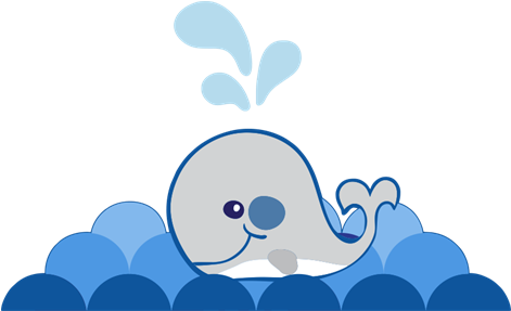 Vinilo Infantil Ballena Nadando En El Mar Azul - Ballena Marinero Png (470x470)