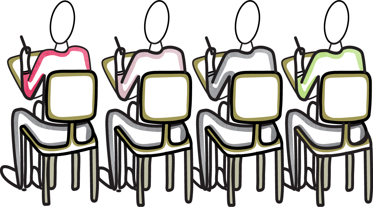 Students Taking Notes - Students Taking Notes Clipart (1200x666)