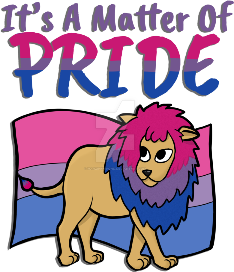 Bisexual Pride Lion With Text By Marzipan Pond - Teepublic (849x940)