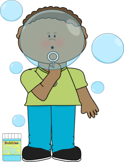 Clipart - Cute - Boy Blowing Bubbles Clip Art (422x550)