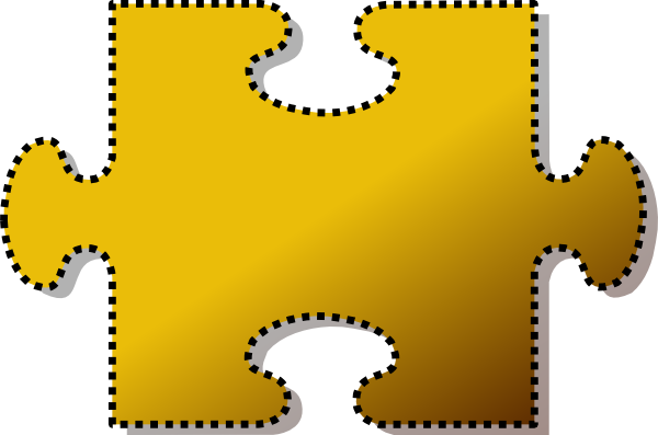 Jigsaw Yellow Puzzle Piece Cutout Clip Art At Clker - Puzzle Pieces Clip Art (600x397)