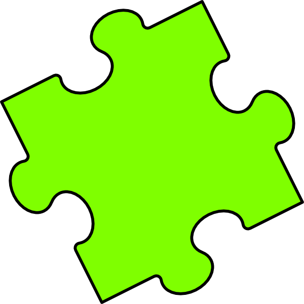 Green Puzzle Piece Clipart - Green Puzzle Piece Clipart (600x600)