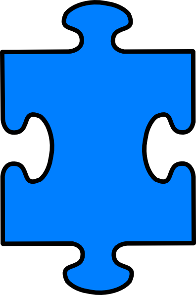 Puzzle Piece Blue Clip Art At Clker Com Vector Clip - Blue Puzzle Piece Clipart (396x594)