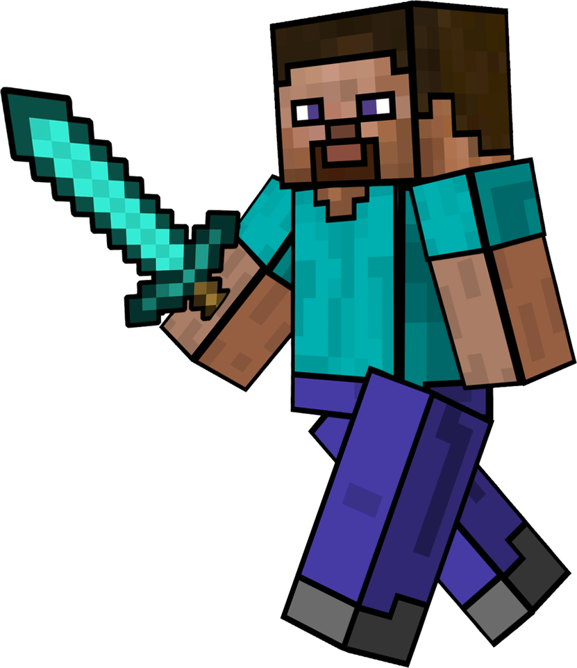 Steve With Diamond Sword (831x962)