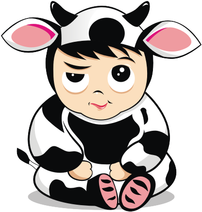My Cool Cute Cow By Ndop - Cartoon (450x450)