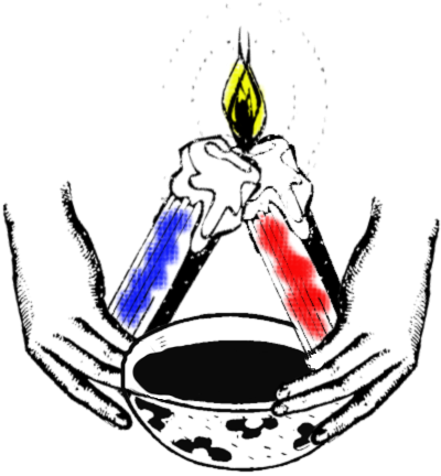 Divine Twins Candles - Hand Clip Art (415x456)