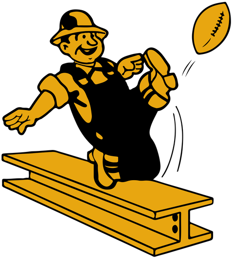 Steeler Football Cornhole Decal Sticker - Pittsburgh Steelers Old Logo (498x548)