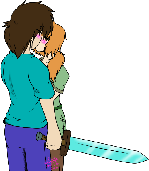 Sweet Kiss Stevlex By Candysugarskullgirl9 - Minecraft (534x620)
