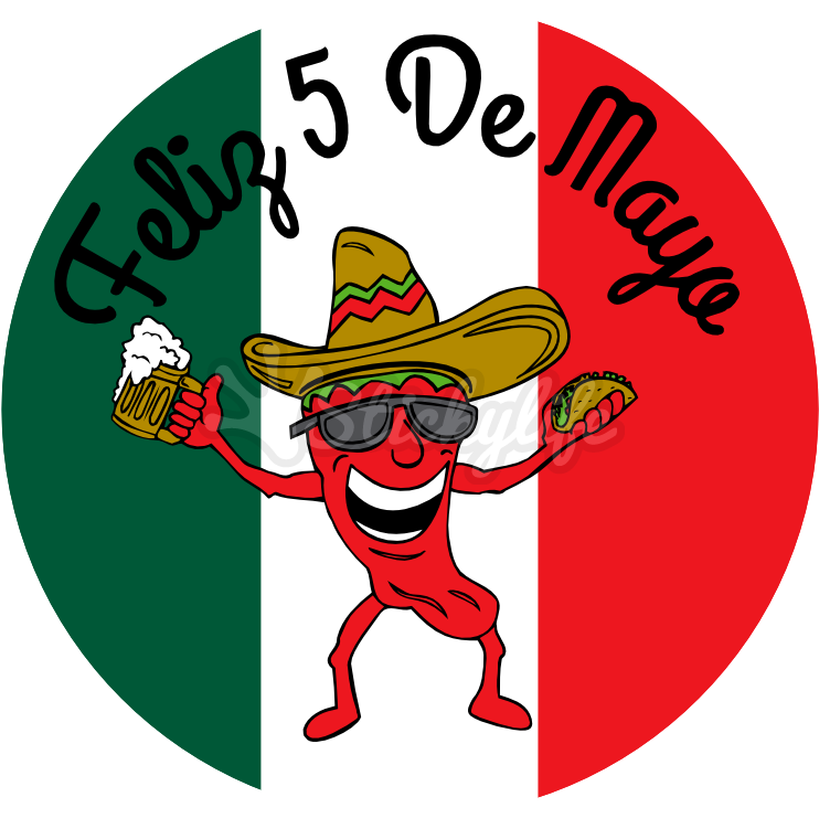 Cafepress Pepper Maracas Sombrero Sunglasses Sticker (800x740)