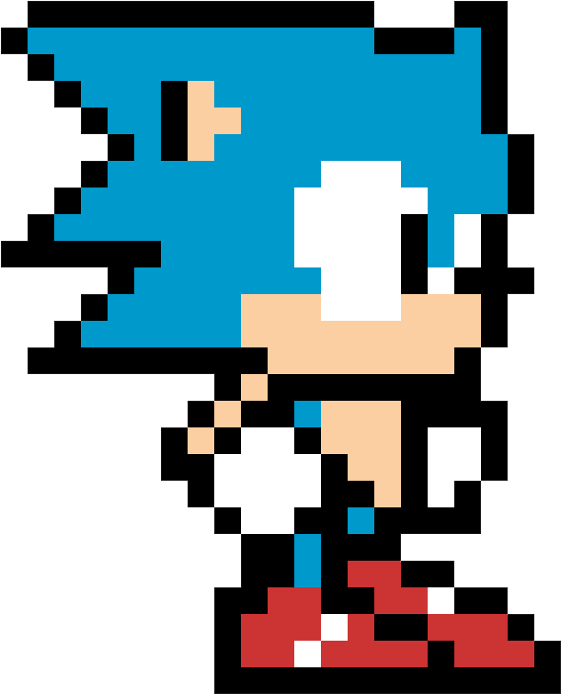 Pixel Art Of Sonic The Hedgehog - Sonic Pocket Adventure Sonic (737x864)