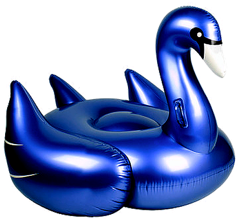 Pickled Swan - Inflatable Gold Swan Pool Float (469x442)