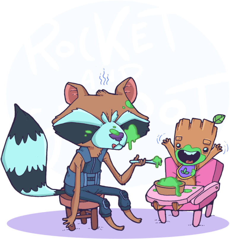 Rocket Raccoon And Groot By Lost Angel Less - Rocket Raccoon (894x894)