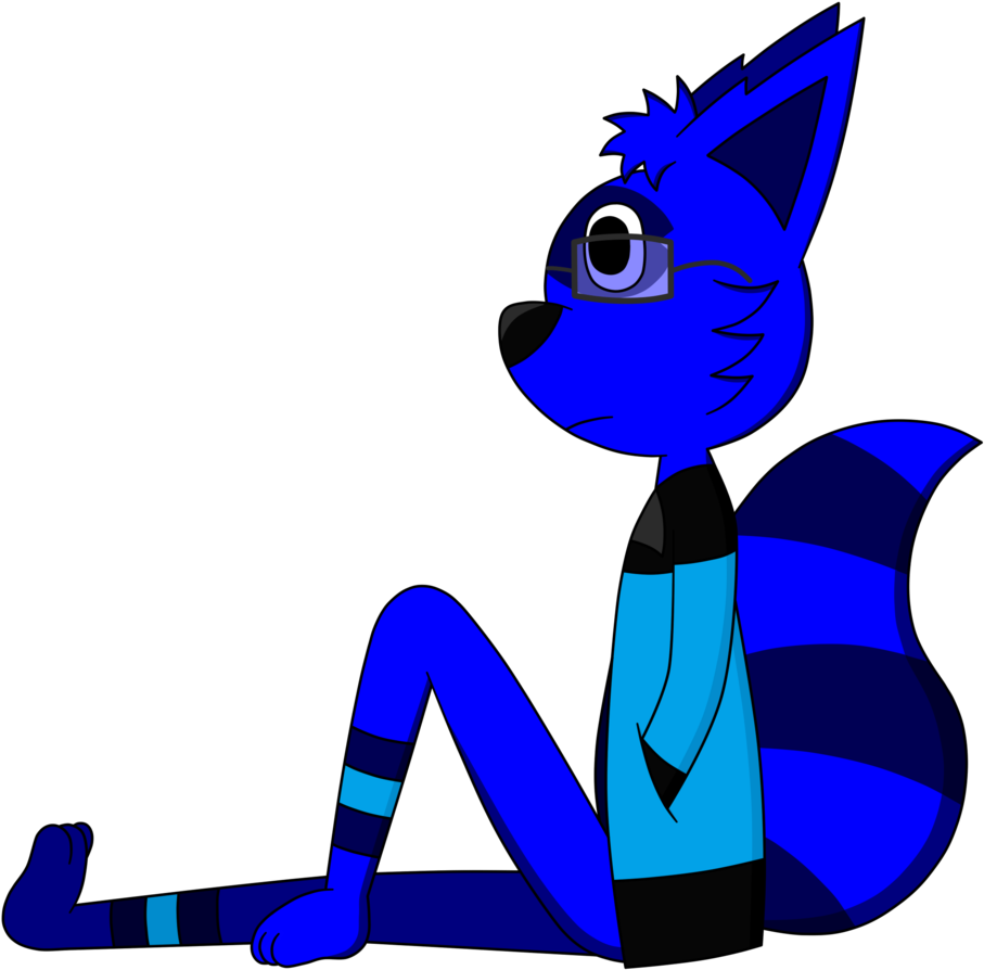 Sitting By Sarey-raccoon - Cartoon (1024x1060)