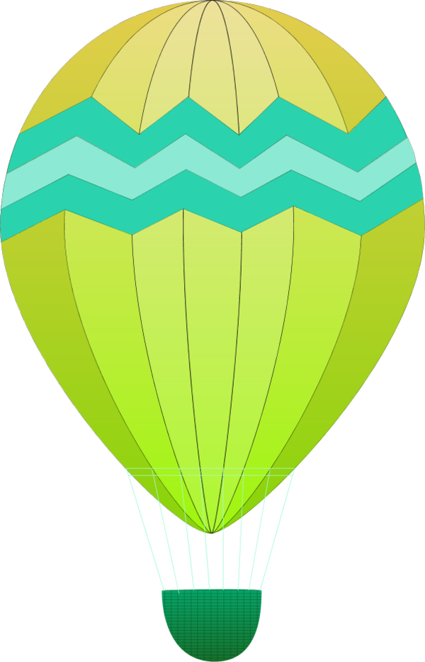 Hot Air Balloons - Hot Air Balloons Yellow Clipart (600x933)