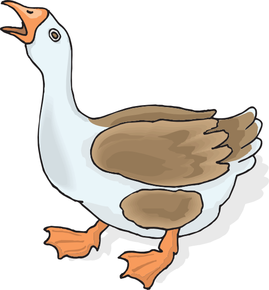 Goose Cartoon Png Transparent (552x596)