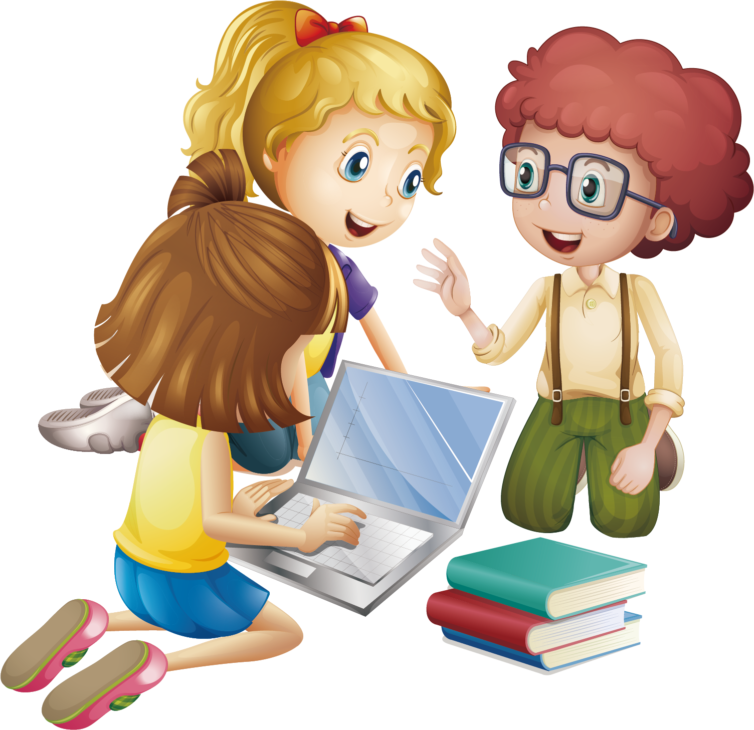 Student Cartoon Learning Education - Animated Group Of Students -  (1535x1535) Png Clipart Download