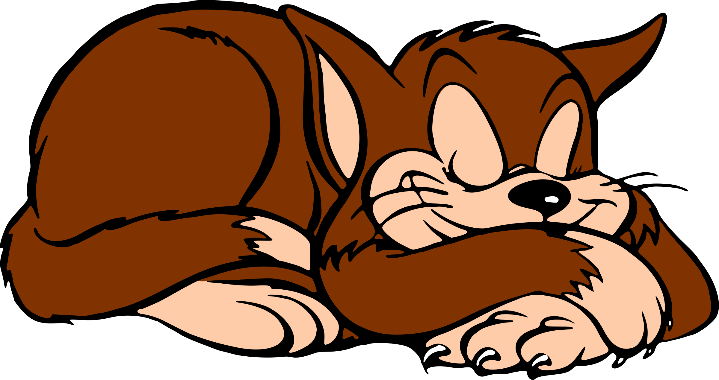 Big Image - Clipart Of Sleeping Cat (2400x1270)