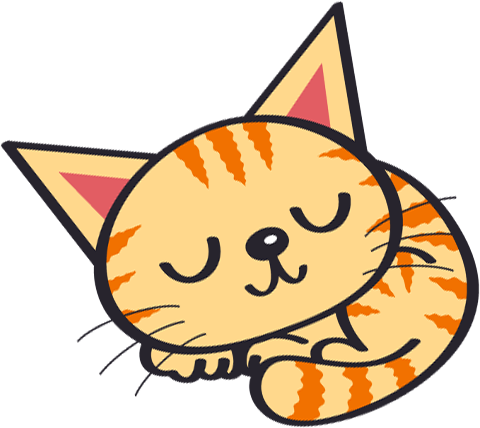 Catsleeping - Sleeping Cat Cartoon Transparent (480x428)