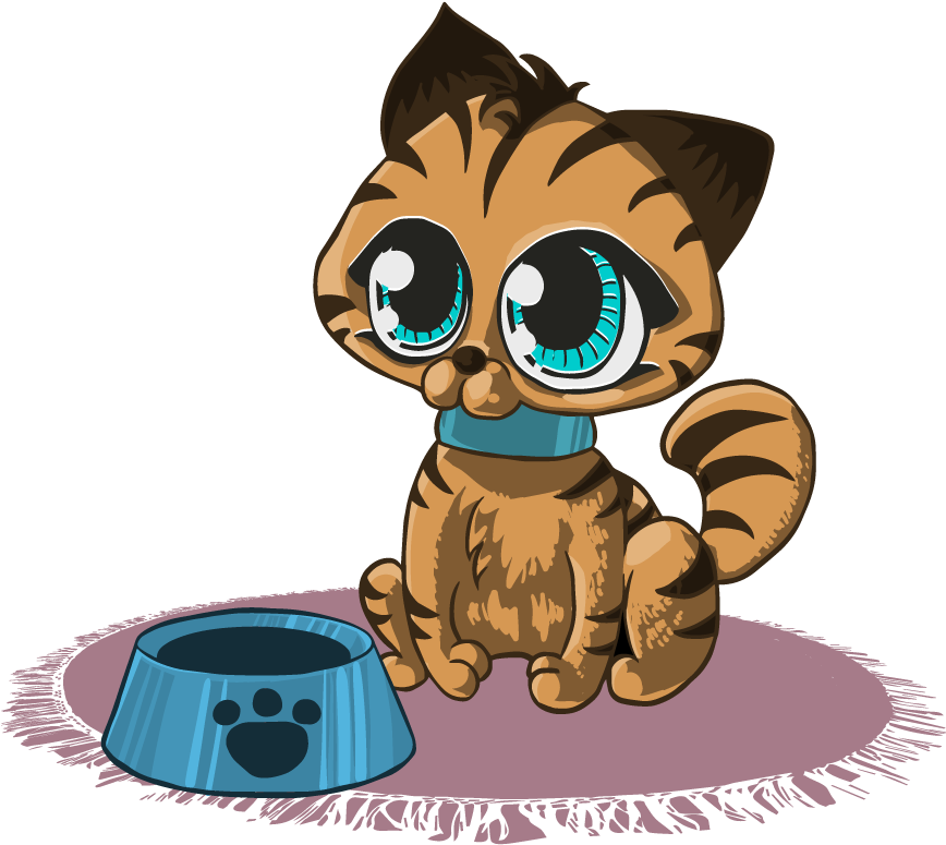 Kitten Free To Use Clipart - Cartoon Cat Round Ornament (900x813)