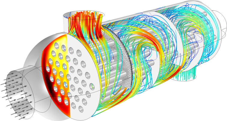 Illustration Of A Flow And Temperature Field In A Shell - Heat Transfer Heat Exchanger (770x420)