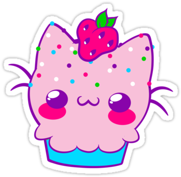 'hello Nurse ' Sticker By Shonuff Studio - Blank Picture Of A Kawaii Cupcake (375x360)