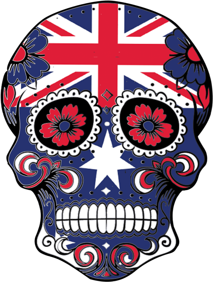From The Land Down Under Comes Our Sugar Skull And - Australian Flag With Name (1000x1200)