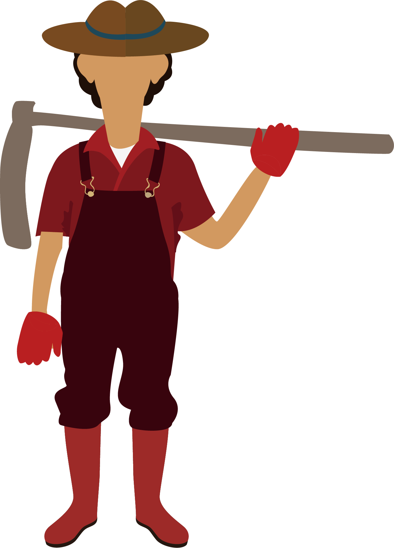 Farmer Farming Work Cartoon Vector Material - Farmer Vector Png (1355x1883)