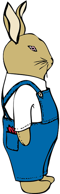 Overalls Cartoon, Bunny, Farmer, Clothing, Rabbit, - Rabbit In Dres Clipart (320x640)